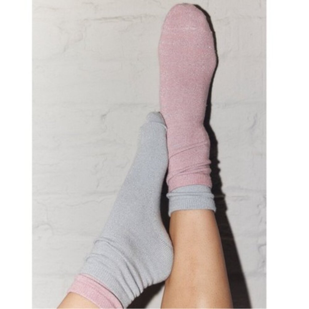 NWT Free People Lurex Sock Bundle (Black, Silver, Pink) - Size All - Picture 3 of 7